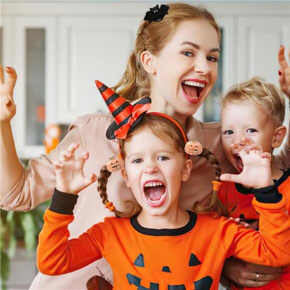 Halloween Hair Clips Set | Cute Acrylic Mini Claw Clips | Pumpkins, Bats, Ghosts - Picture 2 of 4